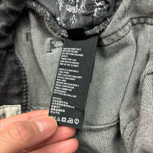 Free People We The Free Black Denim Jeans Zipper Accents Women's Size 25 - Picture 8 of 12